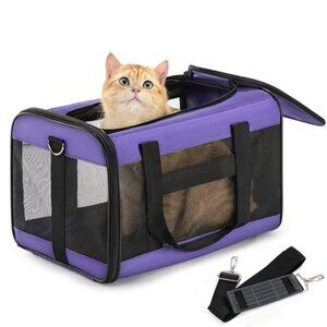 Cat Carrier,Foldable Soft-Sided Large Cat Carrier,Airline Approved Cat Medium